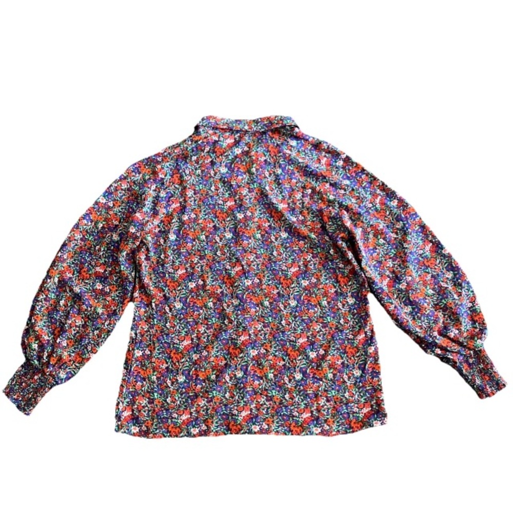 Dokotoo Women’s Floral Balloon Sleeve Button Down Blouse Top Shirt Casual Office - Picture 15 of 15